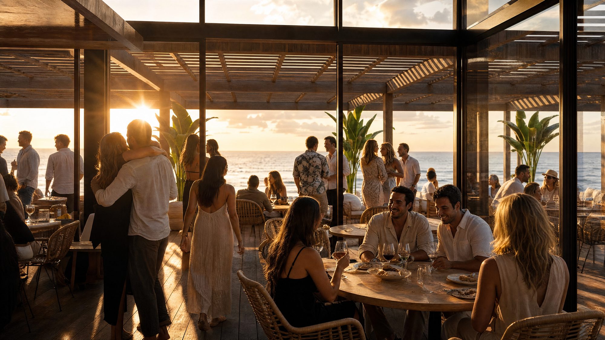 Dinner at the beach club