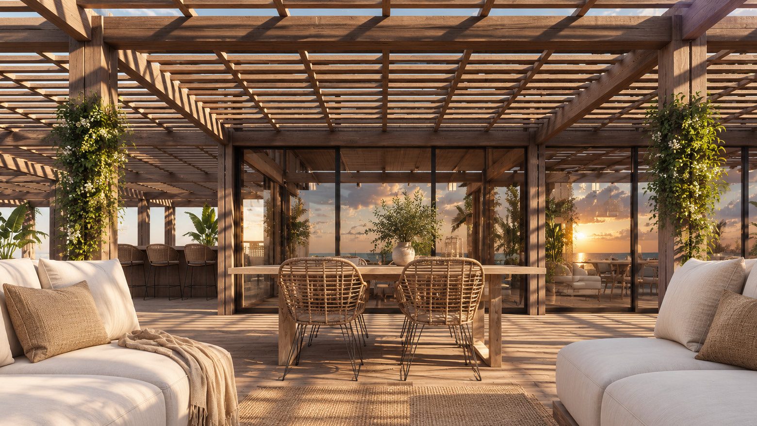 Lounge with sea views
