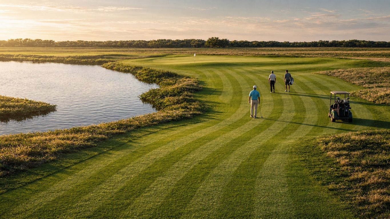 Fairway between lagoons