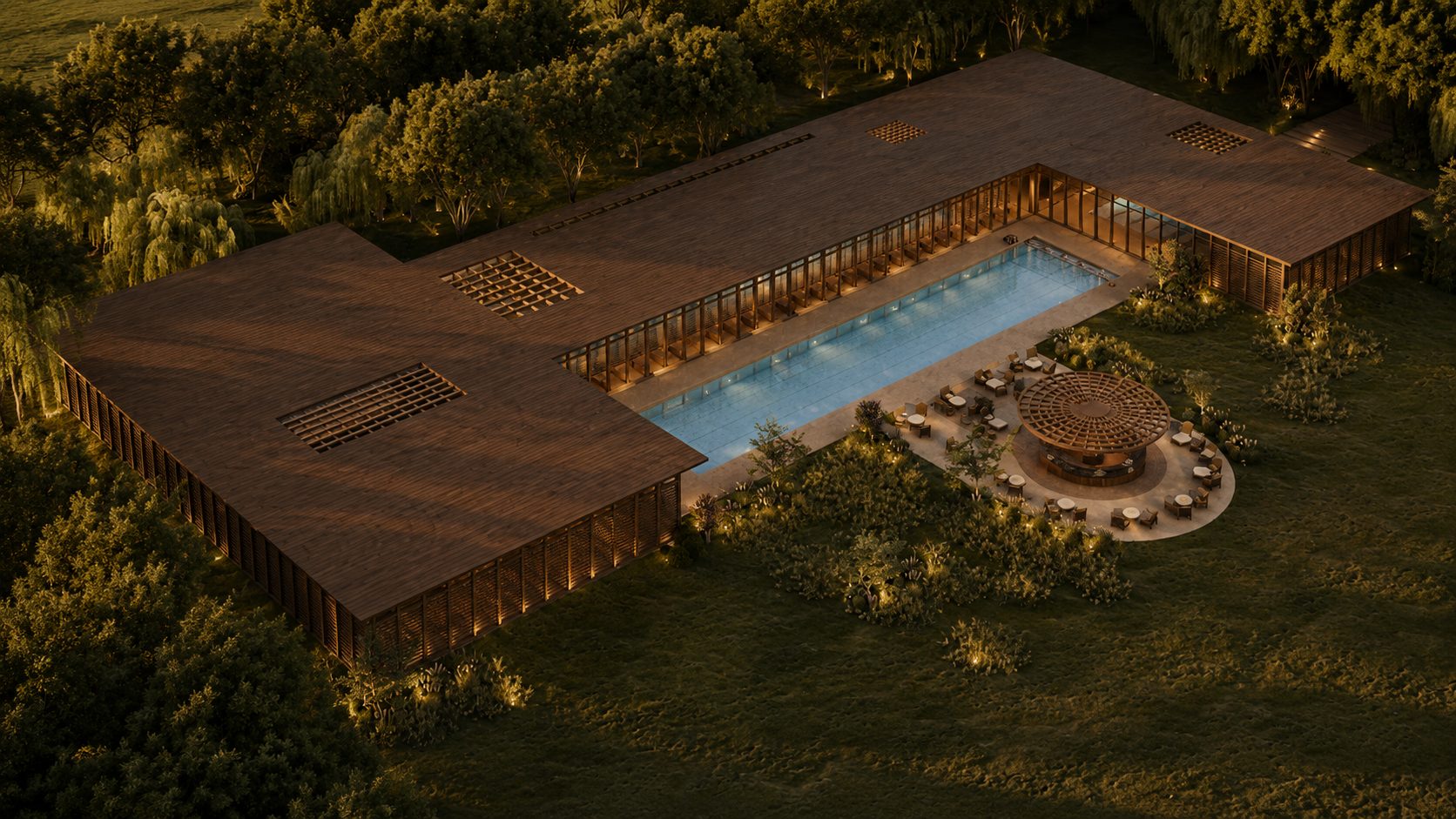 Aerial view of the sport center